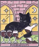  Enamel Cats Tarot The Four of Cups