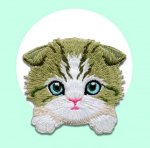 Patch: Embroidered Cats olive