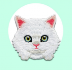  Embroidered Cats white