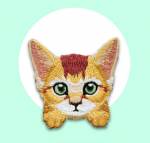  Embroidered Cats patch copper