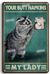 Poster: Metal 20 x 30 cm raccoon