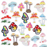 Patch: Fabric Embroidered Mushrooms all