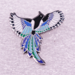 Pin: Enamel Blue Peace Pigeon front