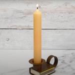 Candle: Beeswax Tube 6" Natural Colour lit