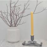 Candle: Beeswax Candlestick Base 9" Natural Colour vase