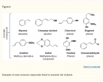Fig 4 Examples of some aromatic compounds found in essential oils of plants.