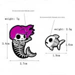 Pin: Enamel Skeleton Mermaid and Fish measured