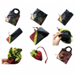 Bag: Foldable Shopping, Strawberry, folding
