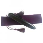 Shakti _black_obsidian_wand with purple tasstled velvet bag