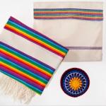 Judaica: Tallit Handmade Fair Trade Jewish Prayer Shawl rainbow