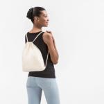 Bag: Backpack, Cotton Drawstring Cinch, Anarres worn
