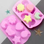 Mold: Soap & Baking, Silicone, 6 Small Shapes 1 7