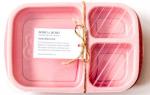 Container: Straw Bento Box, Single Layer pink bento