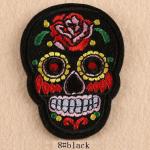 Patch: Fabric Embroidered Day of the Dead Skull black