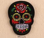  Fabric Embroidered Day of the Dead Skull black