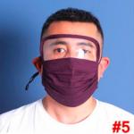  Cloth Reusable Face Protection with Filter Pocket and Eye Shield burgundy 