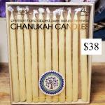 Hanukkah Candle Beeswax Dipped, 45, Natural box $38