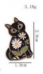  Enamel Cats daisy measured