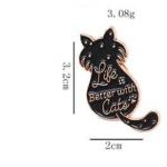 Pin: Enamel Cat measured