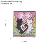 Pin: Enamel Cats Tarot The Lovers measured