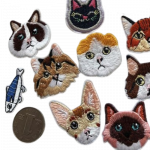 Patch: Fabric Embroidered Cats (and a fish) 2