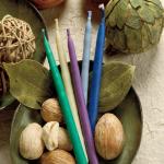 Judaica: Hanukkah Candles Vege Wax as decor