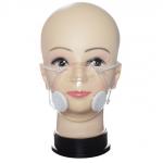 Mask: Silicone Washable Clear with 2 Valves worn front