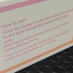 Instructions of box for Sponges: Vegetable Soft Scrub Cosmetic Pads