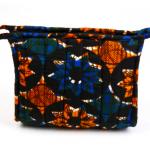  Cotton Kitenge Cosemetic Carry All blue