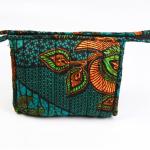 Bag: Cotton Kitenge Cosemetic Carry All green