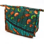 Bag: Cotton Kitenge Cosemetic Carry All green side