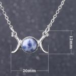 Pendant: Gemstone Three Moons Goddess Choker size
