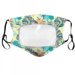 Mask: Cloth Washable with Clear Window jungle