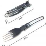 Cutlery: Stainless Steel Folding Set in Velcro Bag Fork