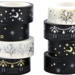  Washi Gold and Silver Roll in crescent moon pattern