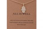 Judaica: Necklace Hamsa, All Is Well card