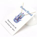 Judaica: Necklace Hamsa, Blue Evil Eye on card