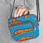 Bag: Cotton Kitenge Handbag blue orange