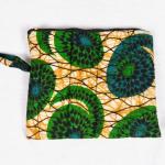 Bag: Cotton Kitenge Cosmetic & iPad Case green