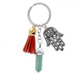 Keyring: Blue Hamsa Evil Eye red