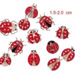Brooch: Ladybugs measured