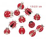 Brooch: Ladybugs measured