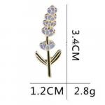 Pin: Enamel and Gold Lavender measured