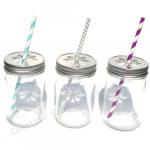 Lid: Daisy Cut Mason Jar for Straws x 3