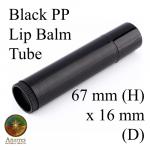 Black PP Lip Balm Tube 67 mm (H) x 16 mm (D)