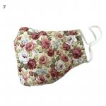 Mask: Cloth, Reusable, Adult Floral white rose