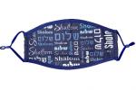 Mask: Cotton Washable Chanukah Syles shalom blue