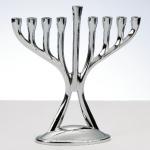 Judaica: Menorah, Aluminum Modern Mini full