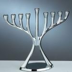 Judaica: Menorah, Aluminum Modern in Polished