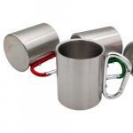 Mug: Stainless Steel Double Walled Carabiner red or chrome